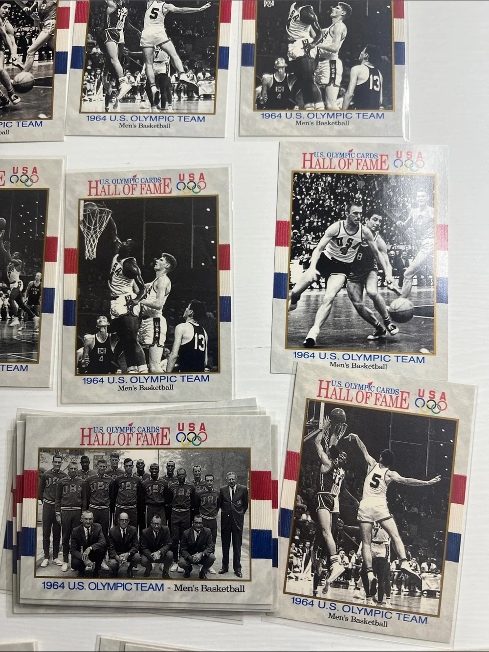 50+ Vintage US Olympics Basketball Hall of Fame Trading Cards